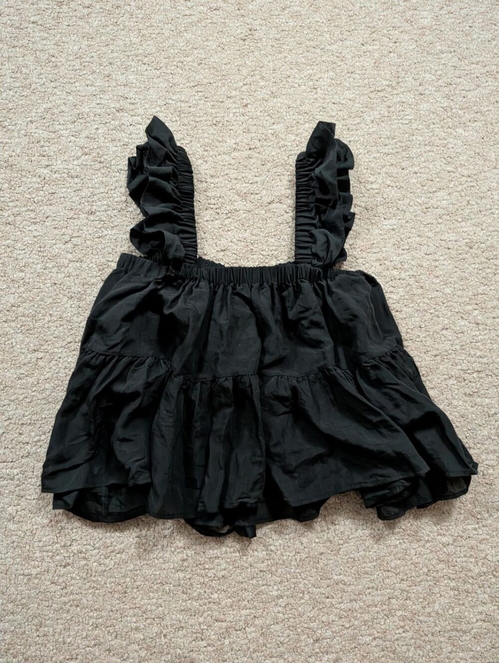 Altar’d State Black Ruffle Babydoll Tank Top